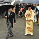 Crown prince Naruhito and crown princess Masako greet guests during autumn party at Akasaka Palace Imperial garden in Tokyo, Nov. 9, 2018.